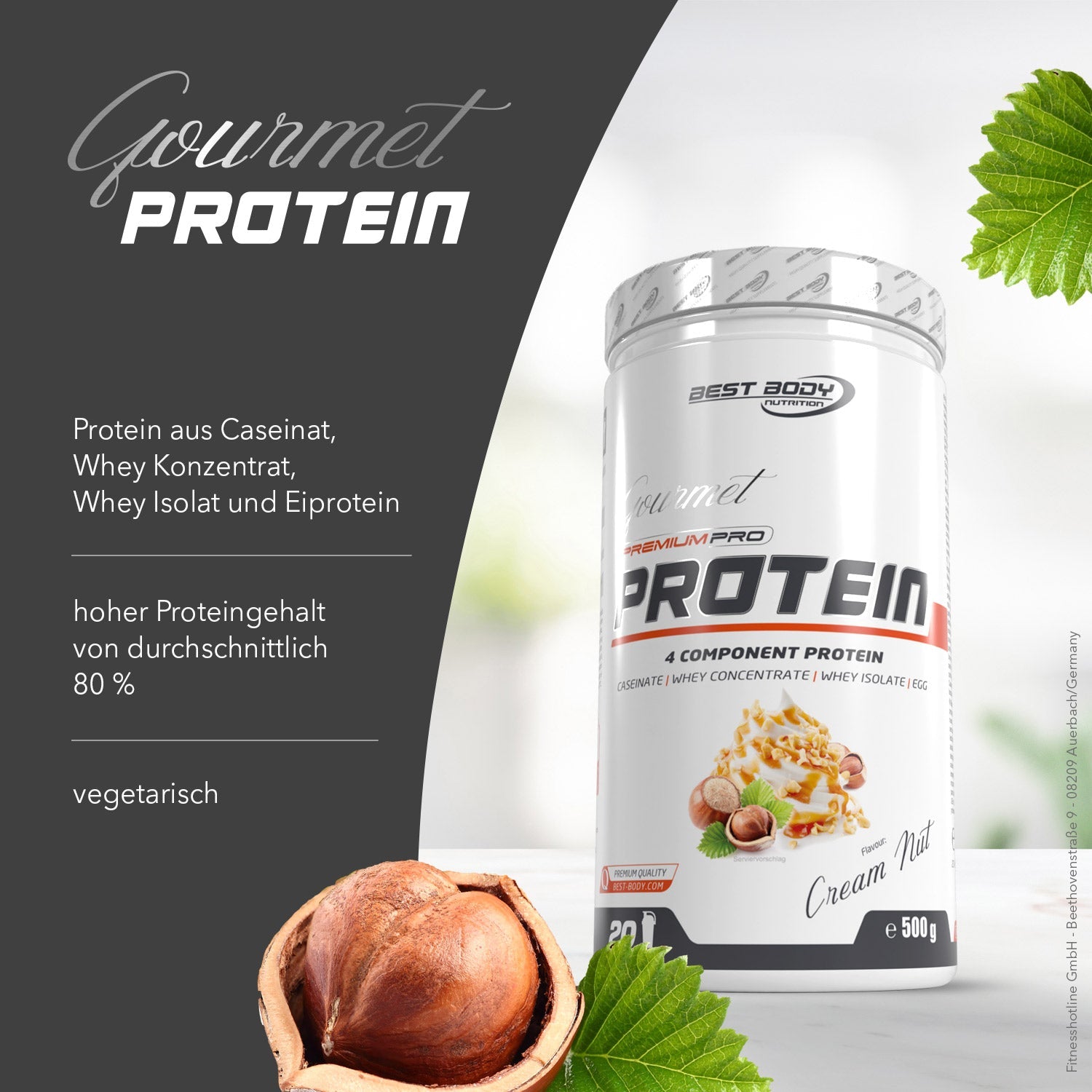 Best Body Nutrition orieškový proteín 500 g