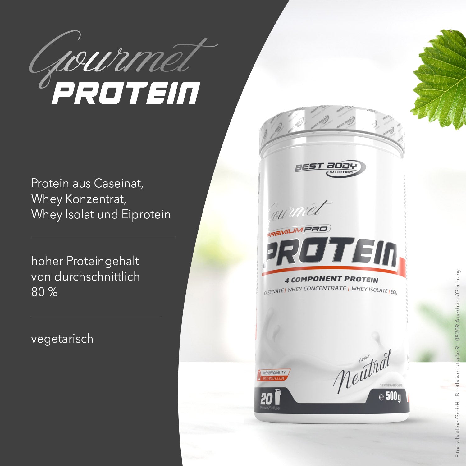 Best Body Nutrition Gourmet Neutral proteín 500 g