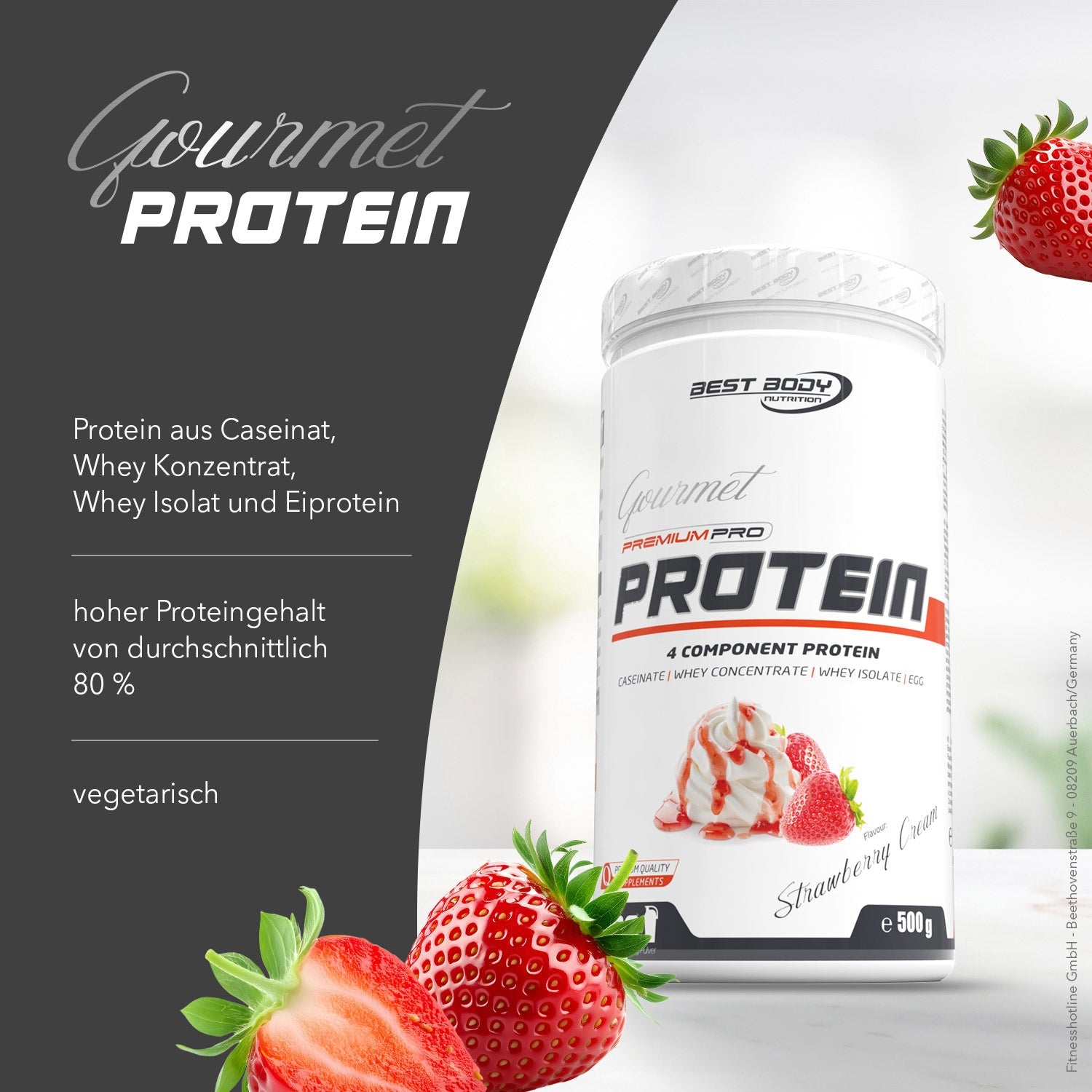 Best Body Nutrition jahodový proteín 500 g